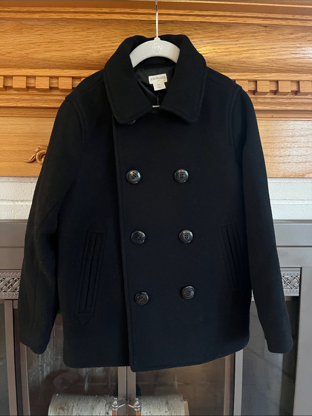 Crewcuts Black Double-Breasted Kids Peacoat